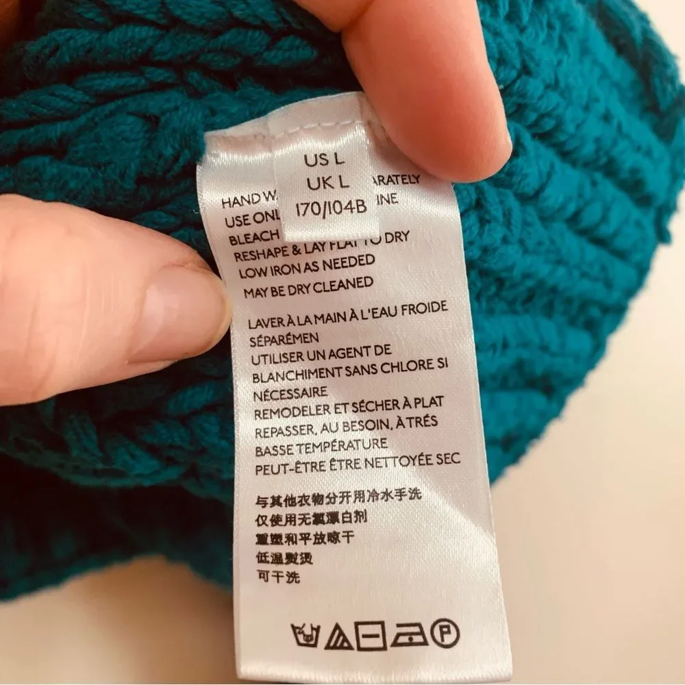 Free People My Only Sunshine Teal Chunky Turtleneck Sweater size large